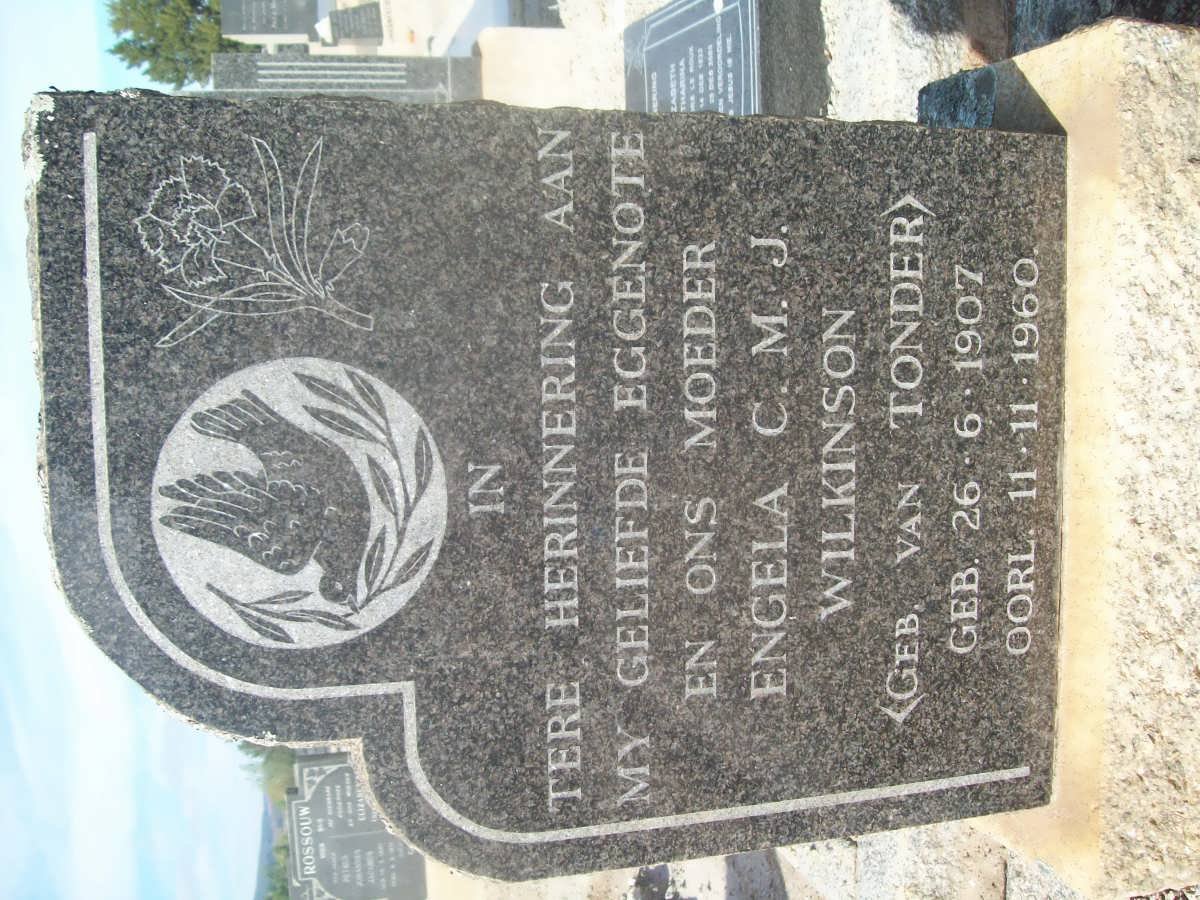 WILKINSON Engela C.M.J. nee van TONDER 1907-1960