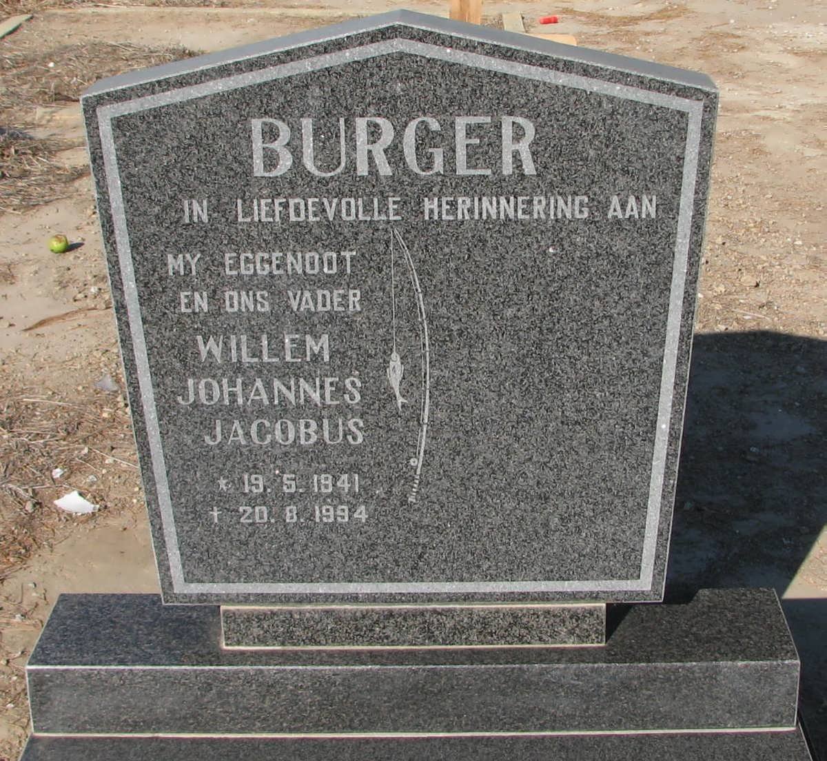 BURGER Willem Johannes Jacobus 1941-1994