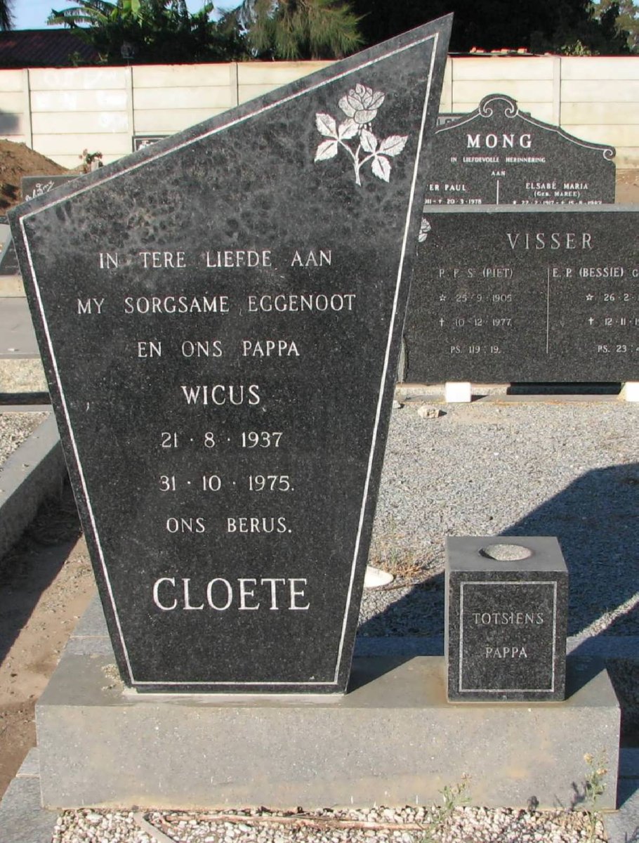 CLOETE Wicus 1937-1975