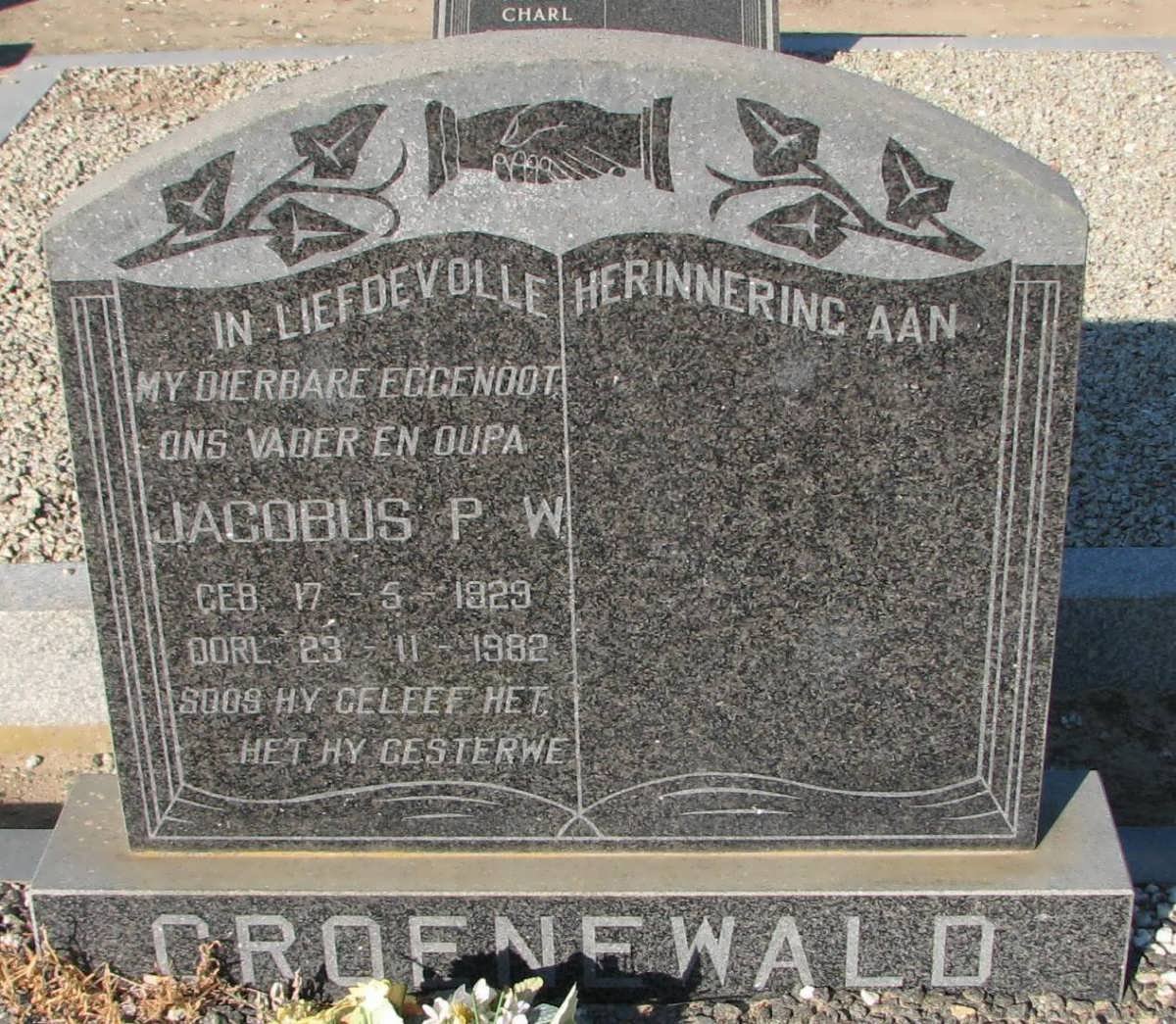 GROENEWALD Jacobus P.W. 1929-1982