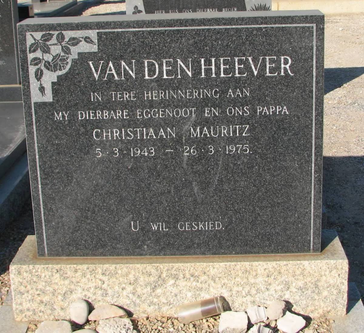 HEEVER Christiaan Mauritz, van den 1943-1975