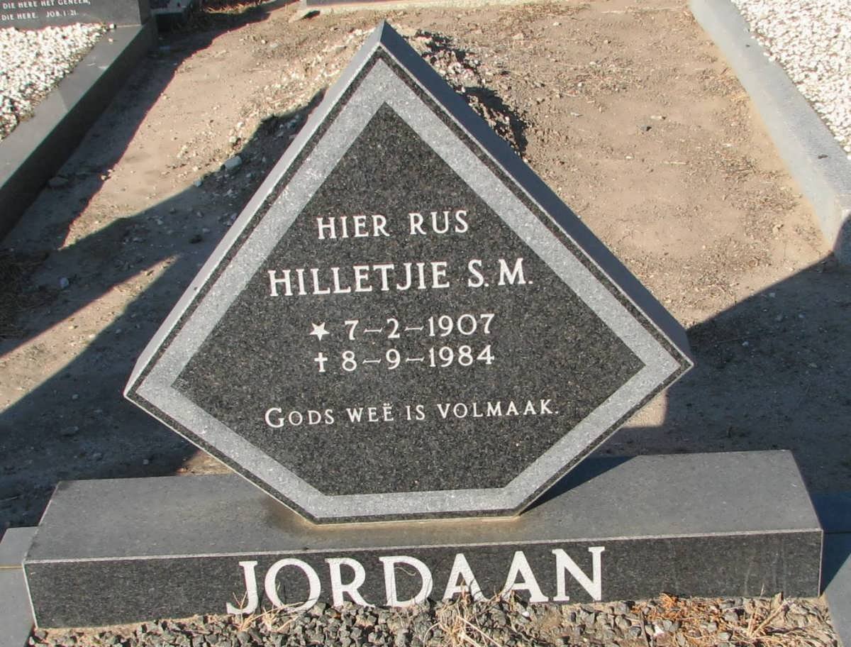 JORDAAN Hilletjie S.M. 1907-1984