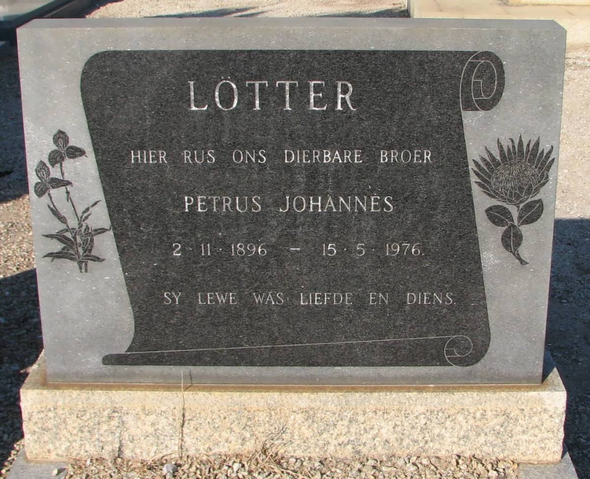 LOTTER Petrus Johannes 1896-1976