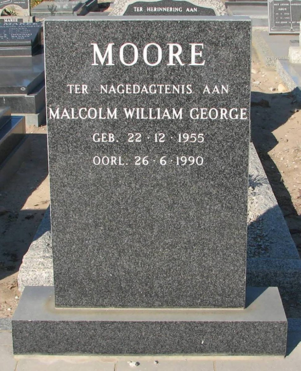 MOORE Malcolm William George 1955-1990