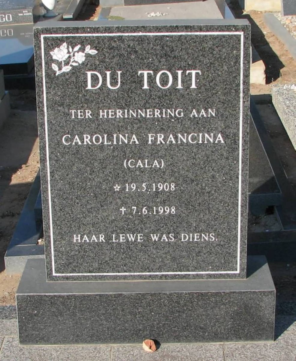 TOIT Carolina Francina, du 1908-1998