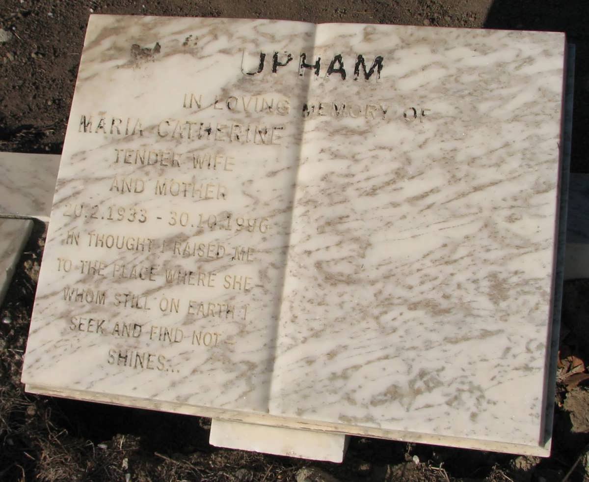 UPHAM Maria Catherine 1933-1996