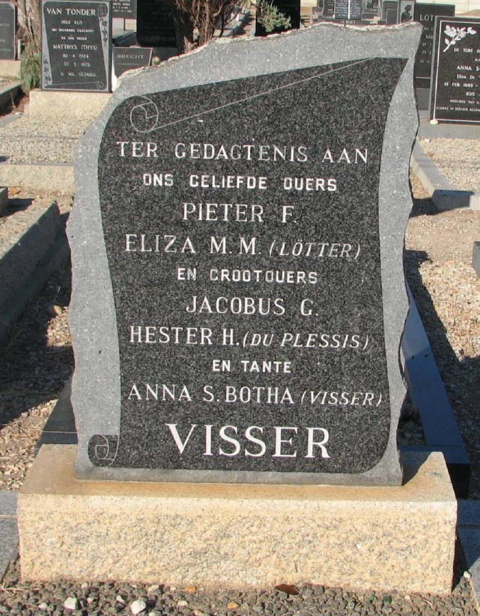 VISSER Pieter F. &amp; Eliza M.M. LOTTER