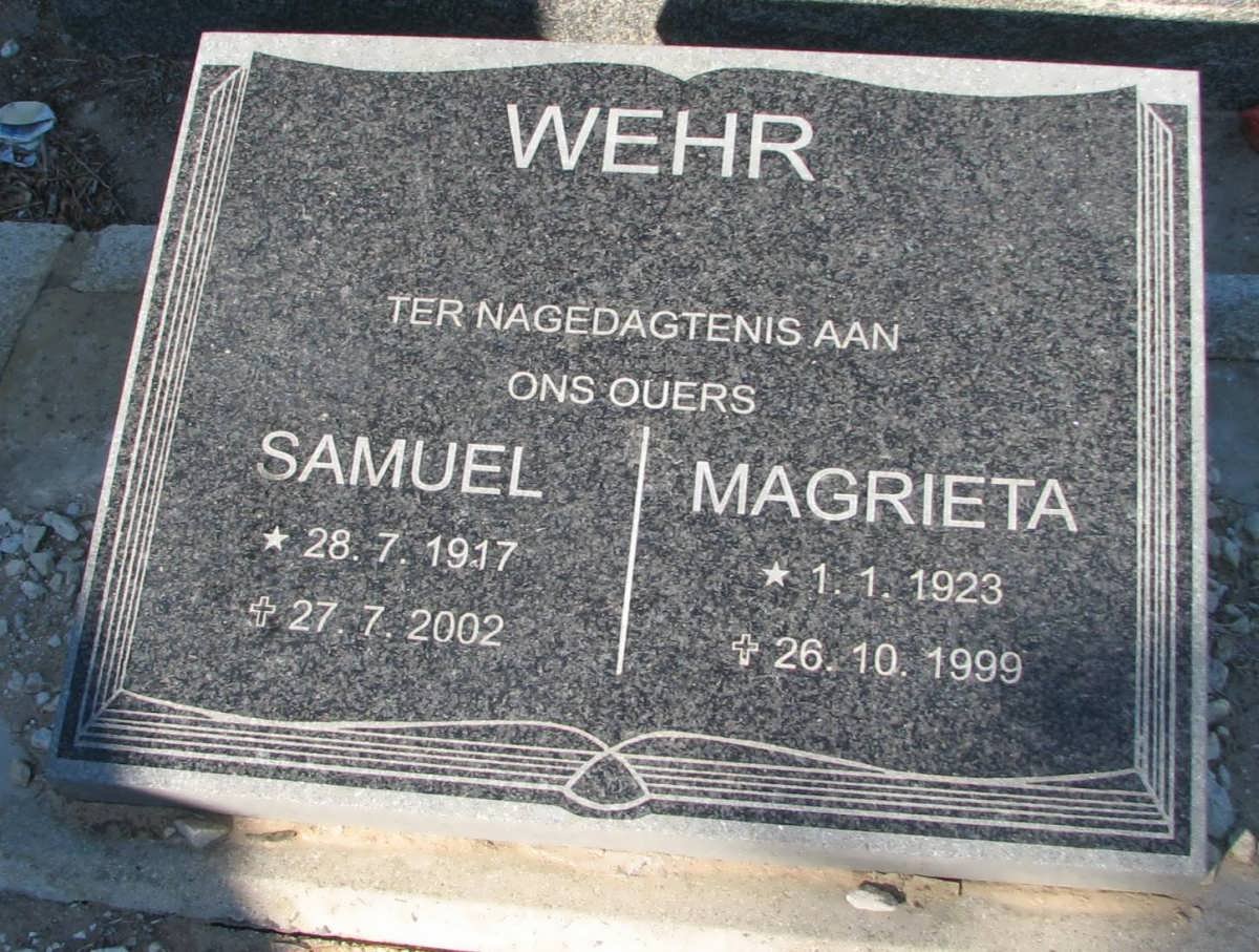 WEHR Samuel 1917-2002 &amp; Magrieta 1923-1999