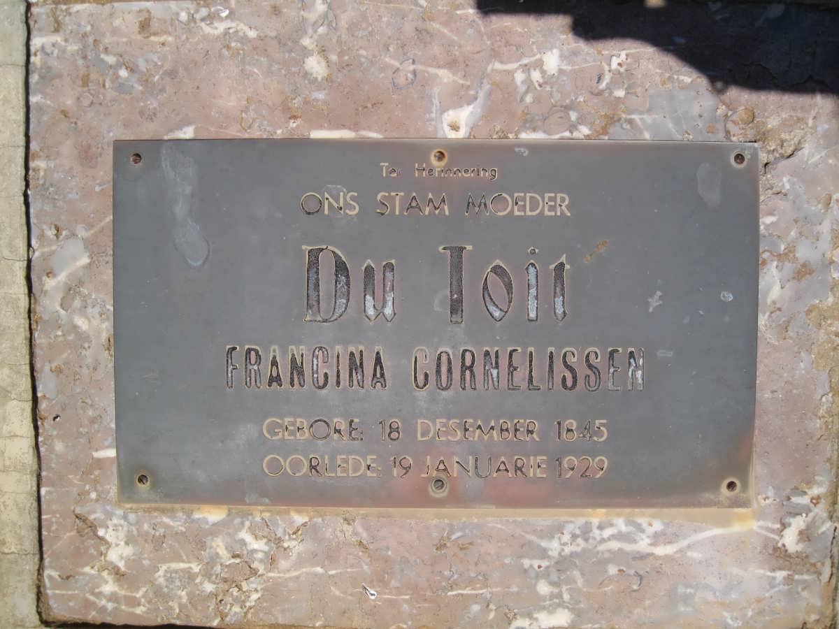 TOIT Francina Cornelissen, du 1845-1929