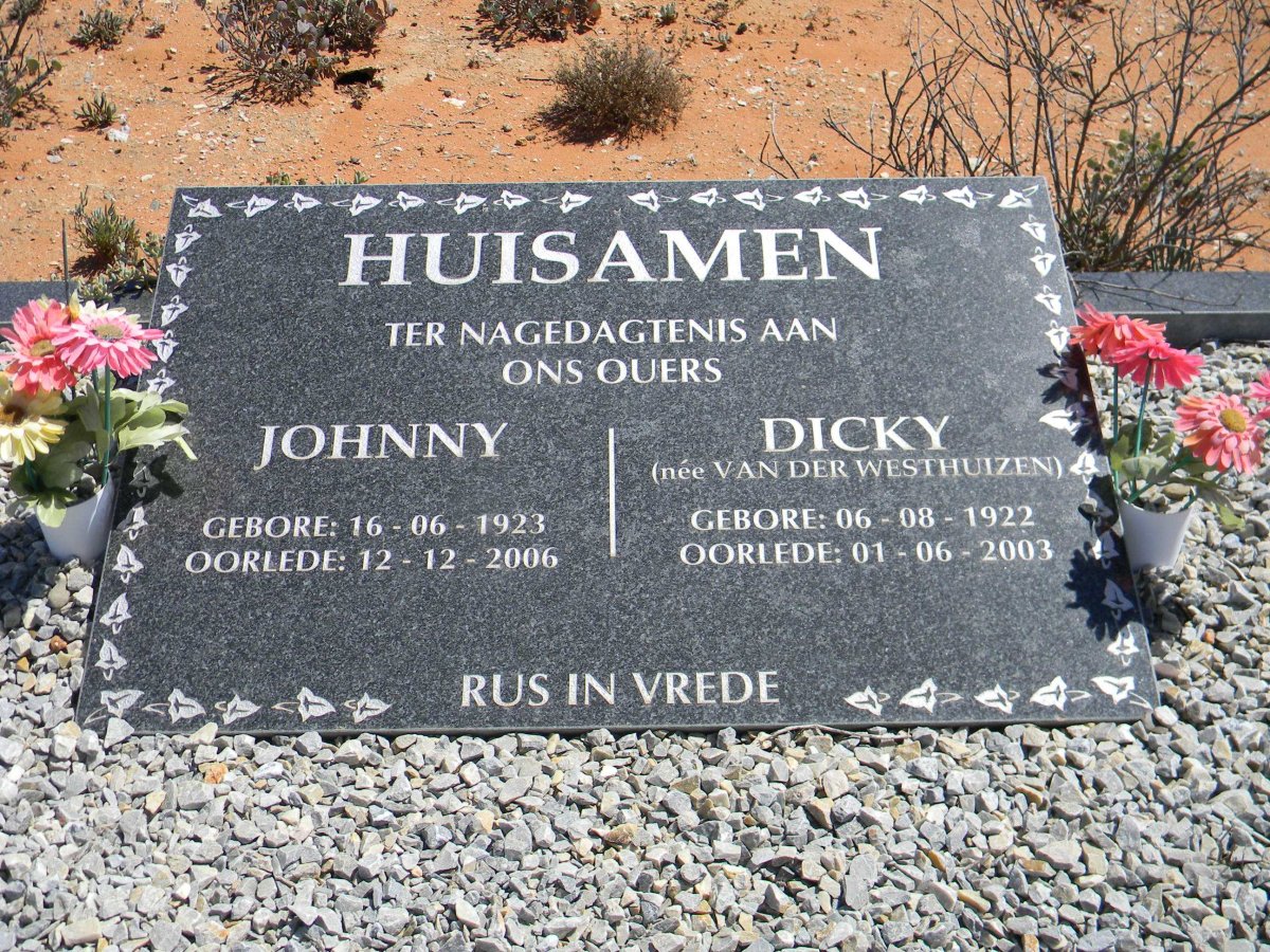 HUISAMEN Johnny 1923-2006 &amp; Dicky VAN DER WESTHUIZEN 1922-2003