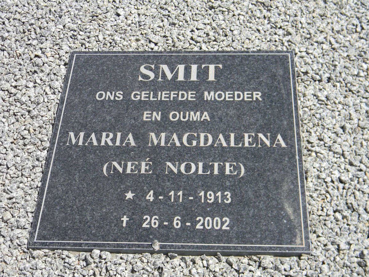 SMIT Maria Magdalena nee NOLTE 1913-2002