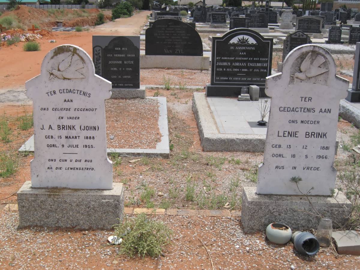 BRINK J.A. 1888-1955 &amp; Lenie 1991-1966