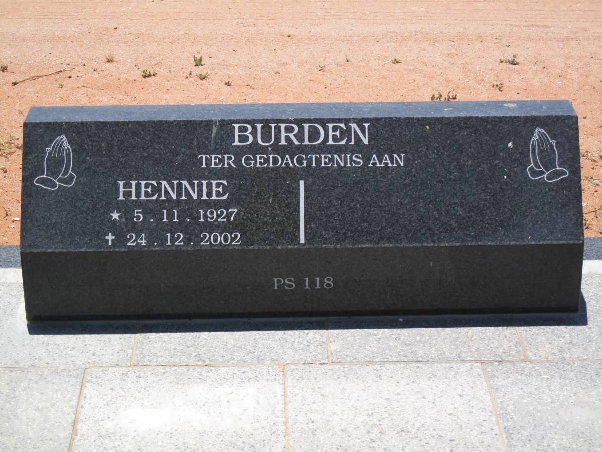 BURDEN Hennie 1927-2002