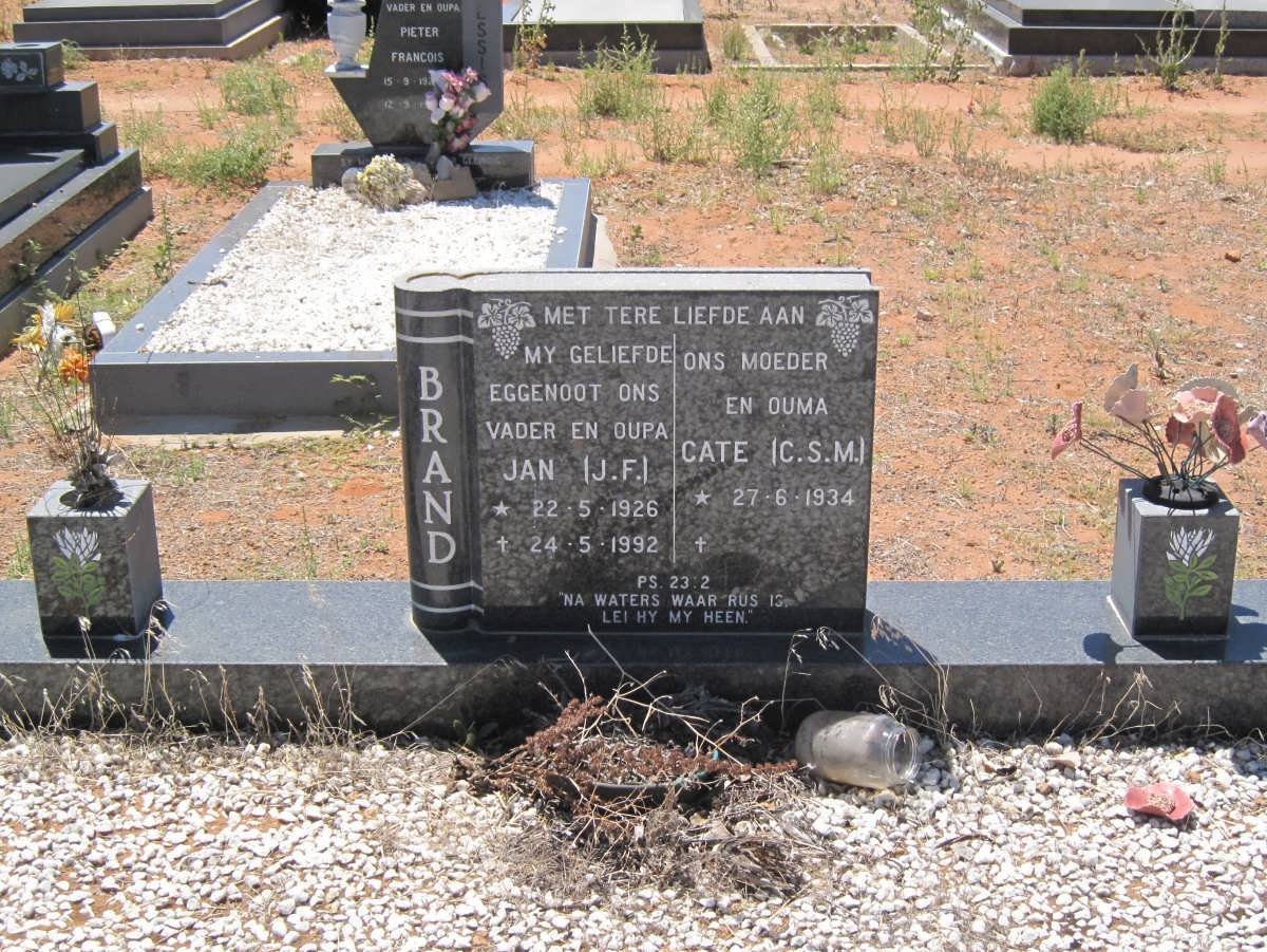BRAND J.F. 1926-1992 &amp; C.S.M. 1934-
