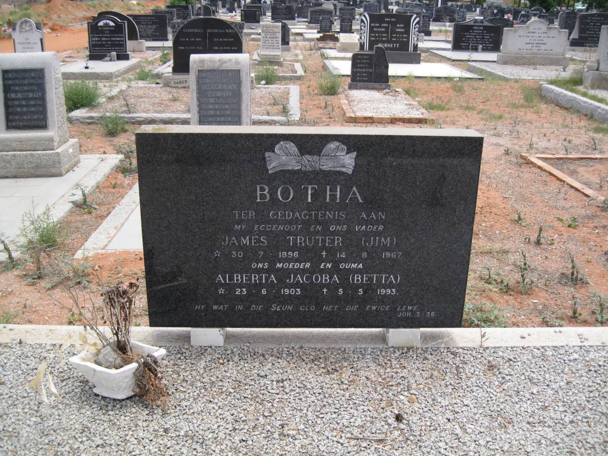 BOTHA James Truter 1896-1967 &amp; Alberta Jacoba 1903-1993