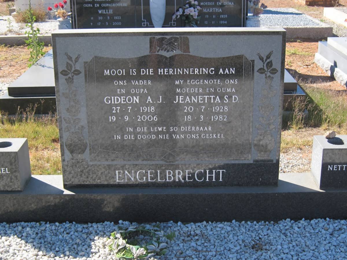 ENGELBRECHT Gideon A.J. 1918-2006 &amp; Jeanetta S.D. 1928-1982