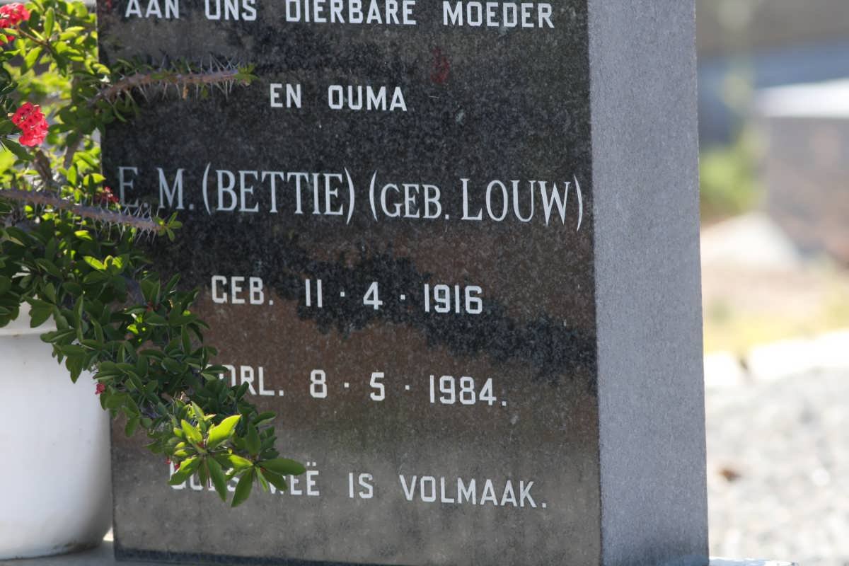 GOUS E.M. nee  LOUW  1916-1984