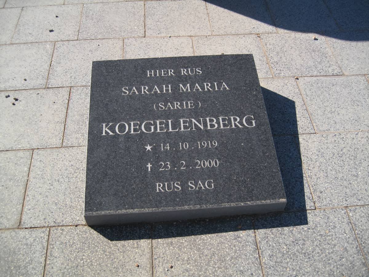 KOEGELENBERG Sarah Maria 1919-2000