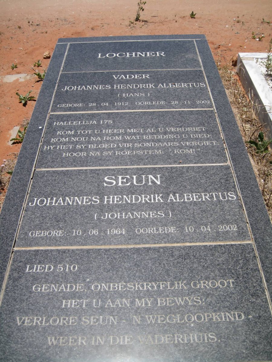 LOCHNER Johannes Hendrik Albertus 1912-2002 :: LOCHNER Johannes Hendrik Albertus 1964-2002