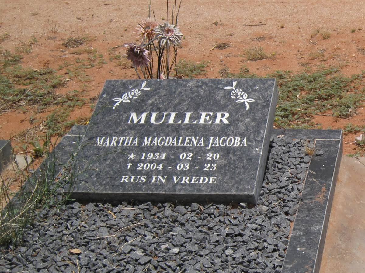 MULLER Martha Magdalena Jacoba 1934-2004