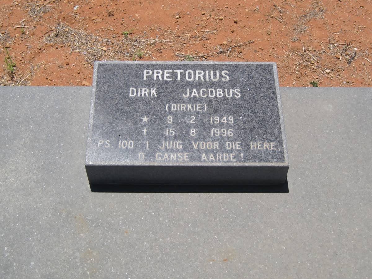 PRETORIUS Dirk Jacobus 1949-1996