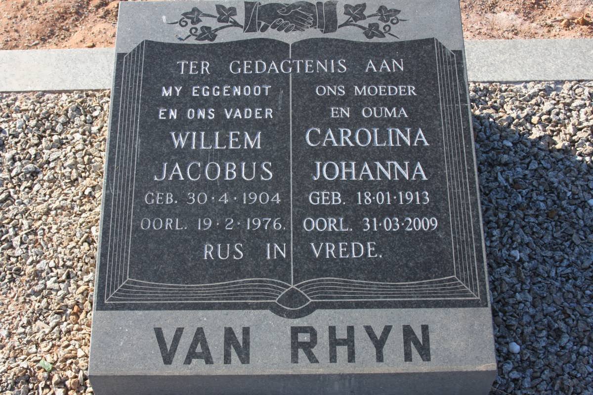 RHYN Willem Jacobus, van 1904-1976 &amp; Carolina Johanna 1913-2009