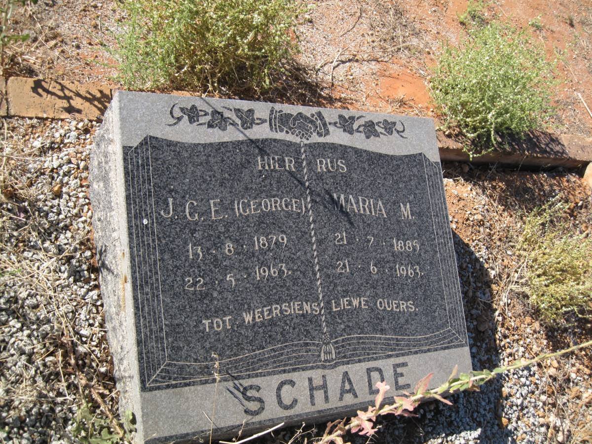 SCHADE J.G.E. 1879-1963 &amp; Maria M. 1885-1963