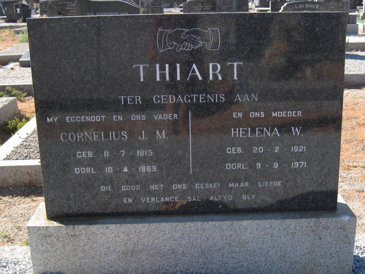 THIART Cornelius J.M. 1915-1969 &amp; Helena W. 1921-1971
