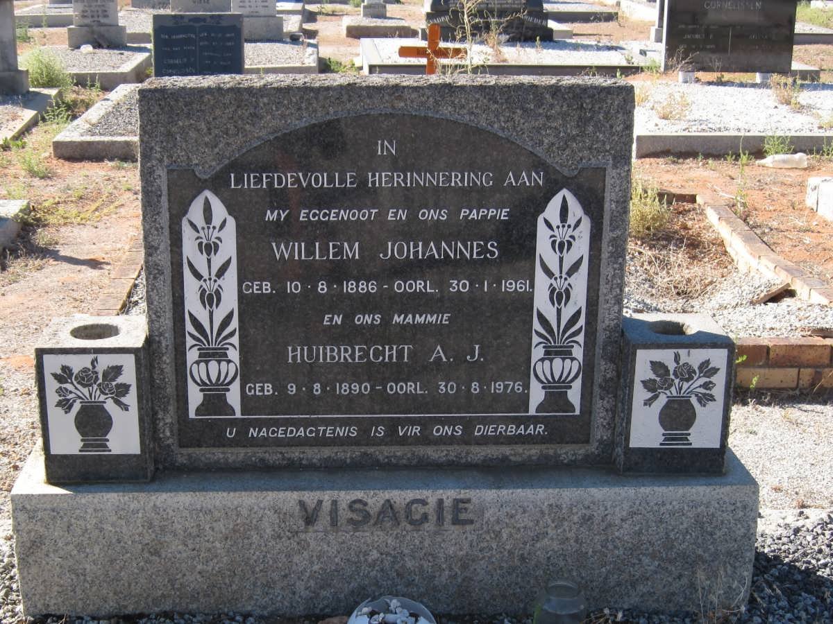 VISAGIE Willem Johannes 1886-1961 &amp; Huibrecht A.J. 1890-1976