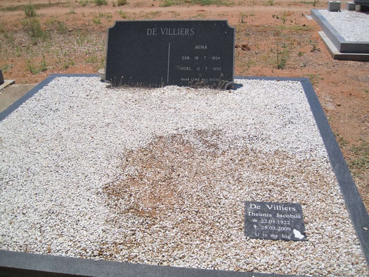 VILLIERS Theunis Jacobus, de 1922-2009  :: DE VILLIERS Mina 1924-1992