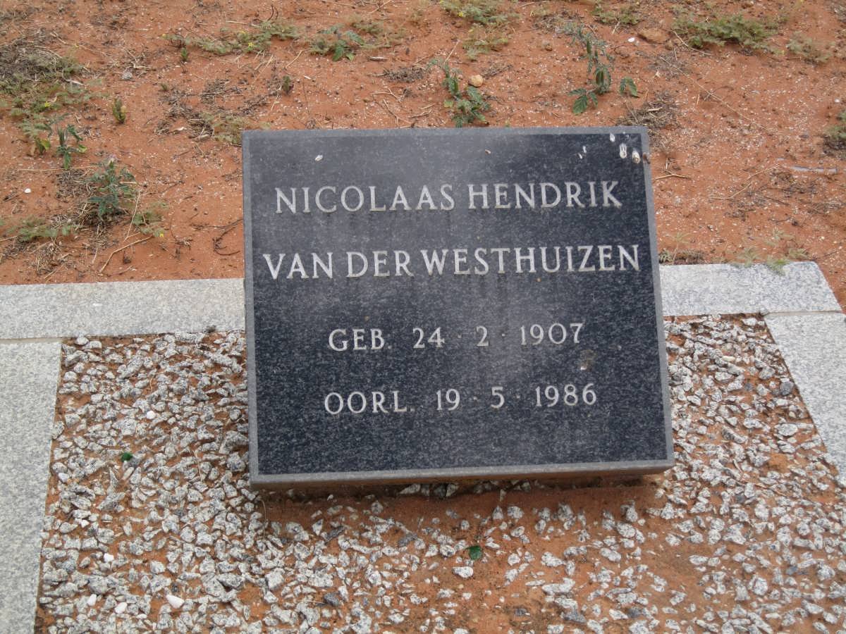 WESTHUIZEN Nicolaas Hendrik, van der 1907-1986