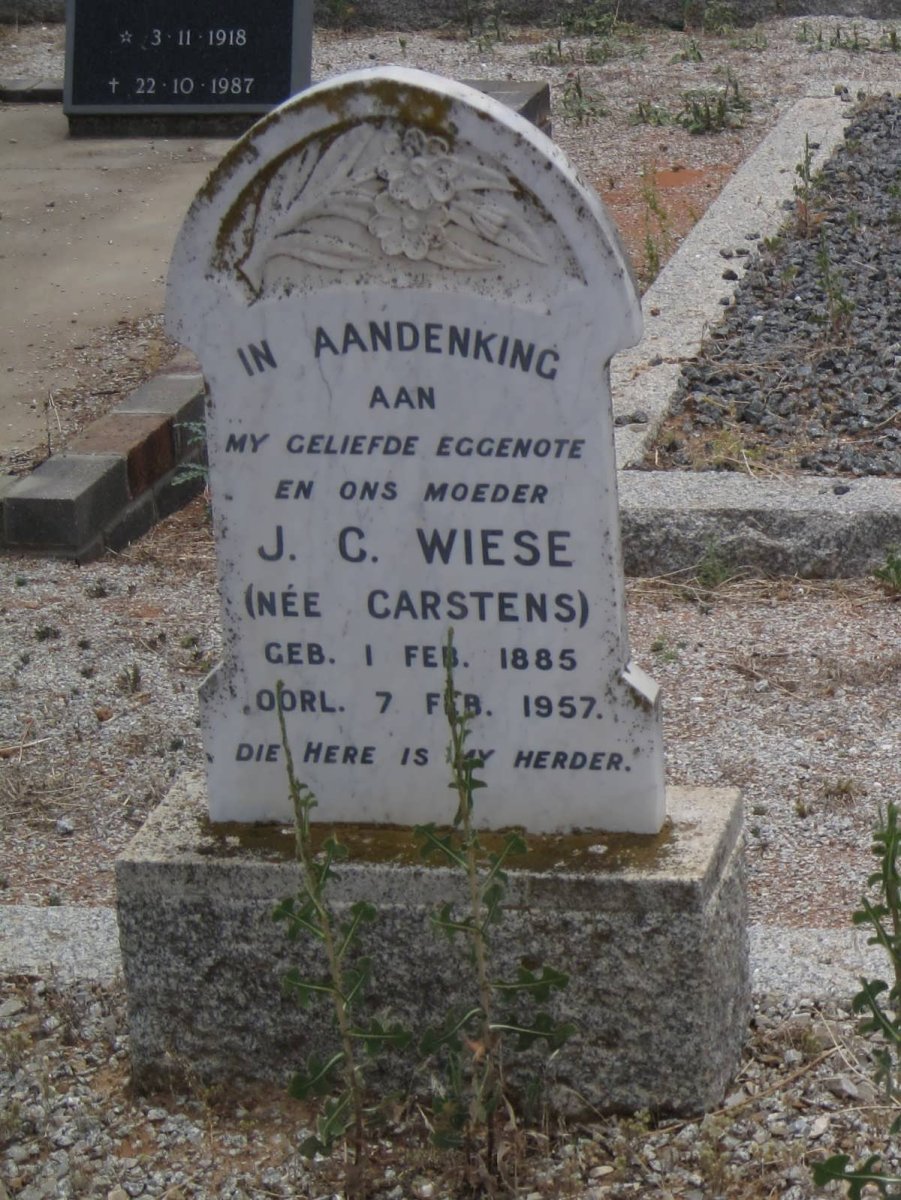 WIESE J.C. nee CARSTENS 1885-1957