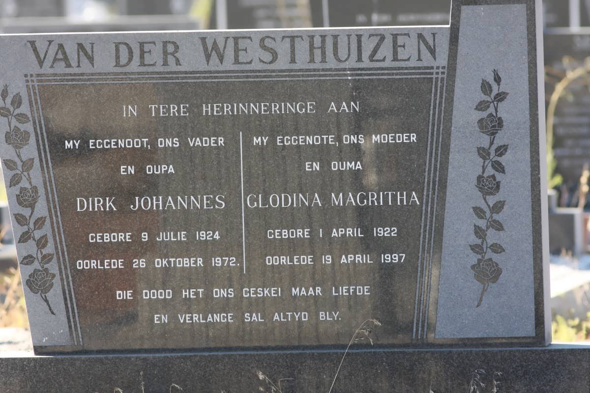 WESTHUIZEN Dirk Johannes, van der 1924-1972 &amp; Glodina Magritha 1922-1997