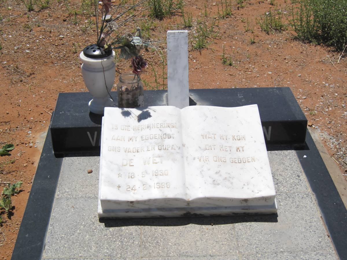 WESTHUIZEN De Wet, van der 1930-1998