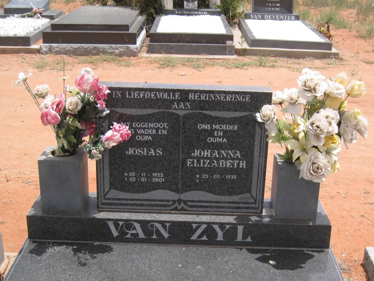 ZYL Josias, van 1925-2001 &amp; Johanna Elizabeth 1935-