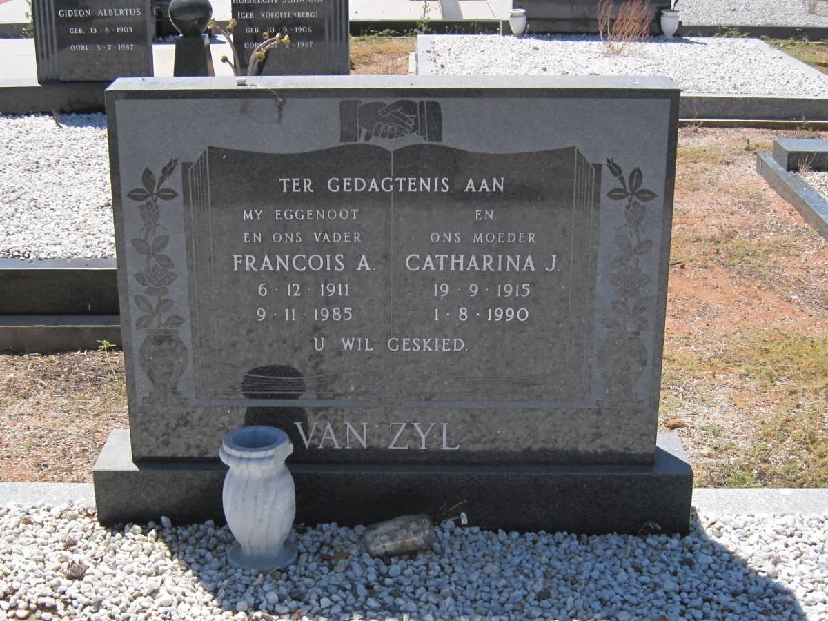 ZYL Francois A., van 1911-1985 &amp; Catharina J. 1915-1990