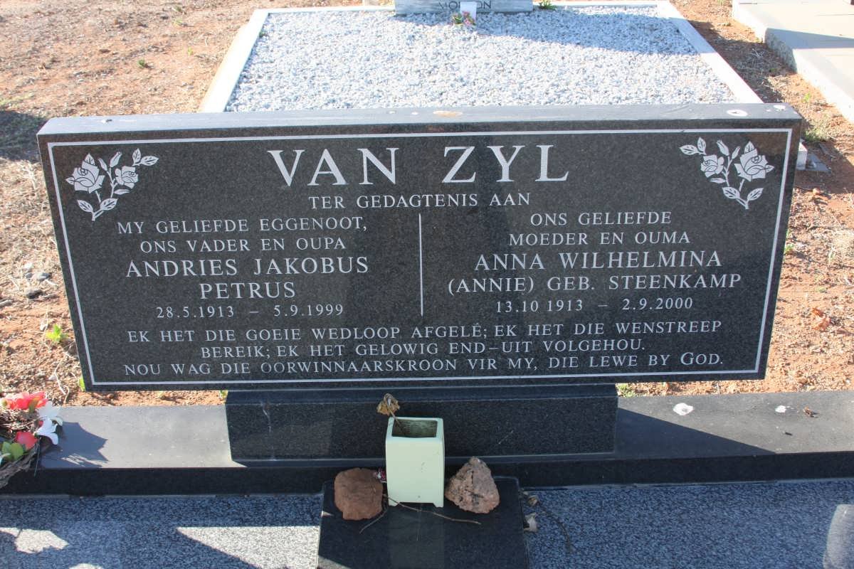 ZYL Andries Jakobus Petrus, van 1913-1999 &amp; Anna Wilhelmina STEENKAMP 1913-2000