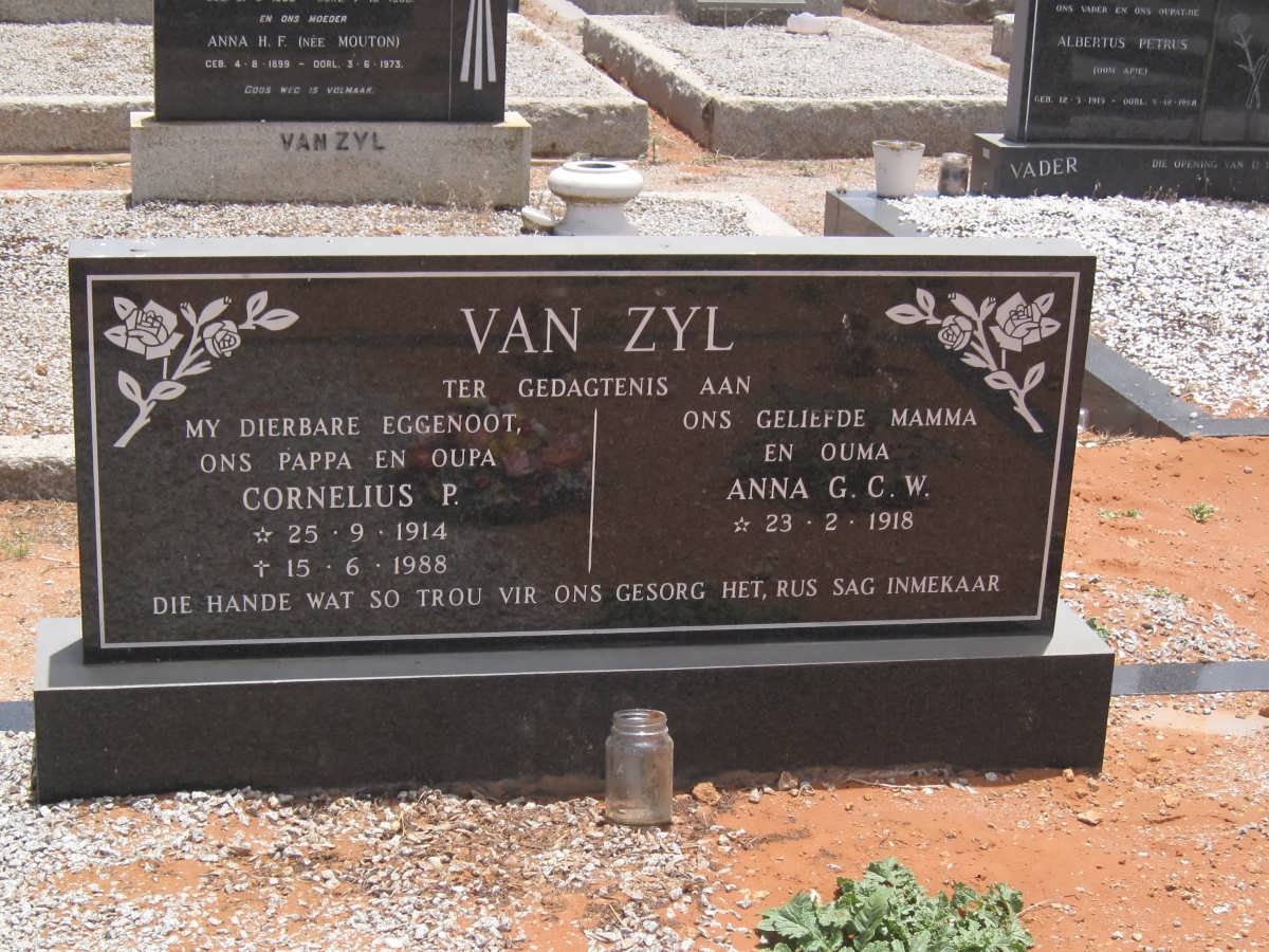 ZYL Corneluis P., van 1914-1988 &amp; Anna G.C.W. 1918-