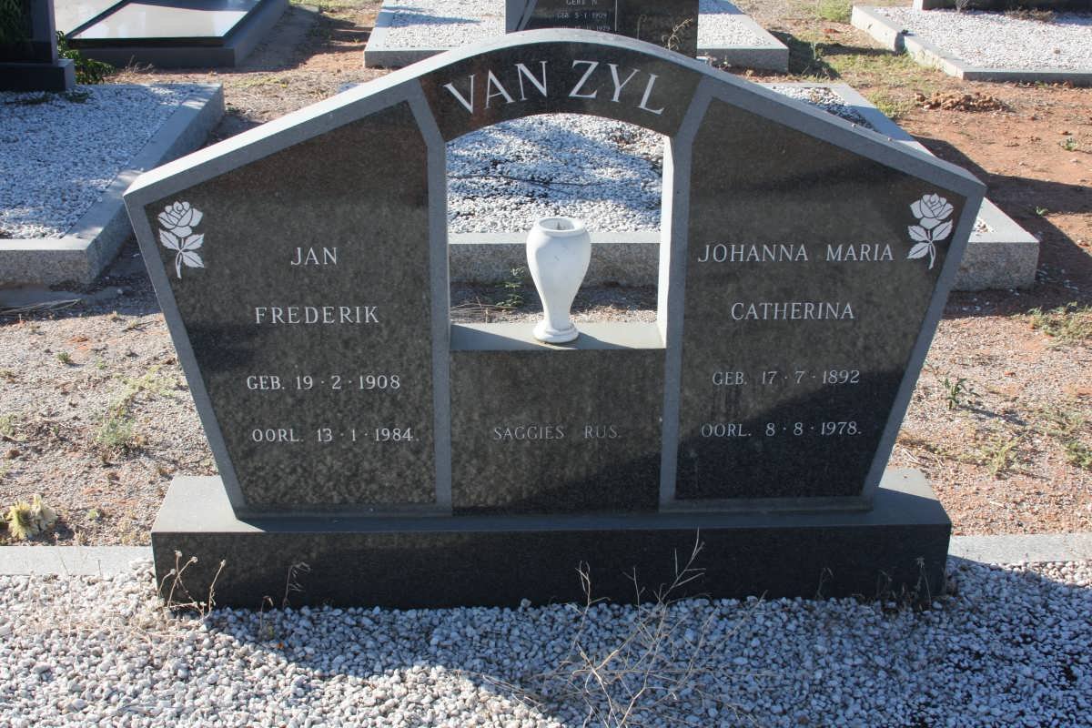 ZYL Jan Frederik, van 1908-1984 &amp; Johanna Maria Catherina 1892-1978