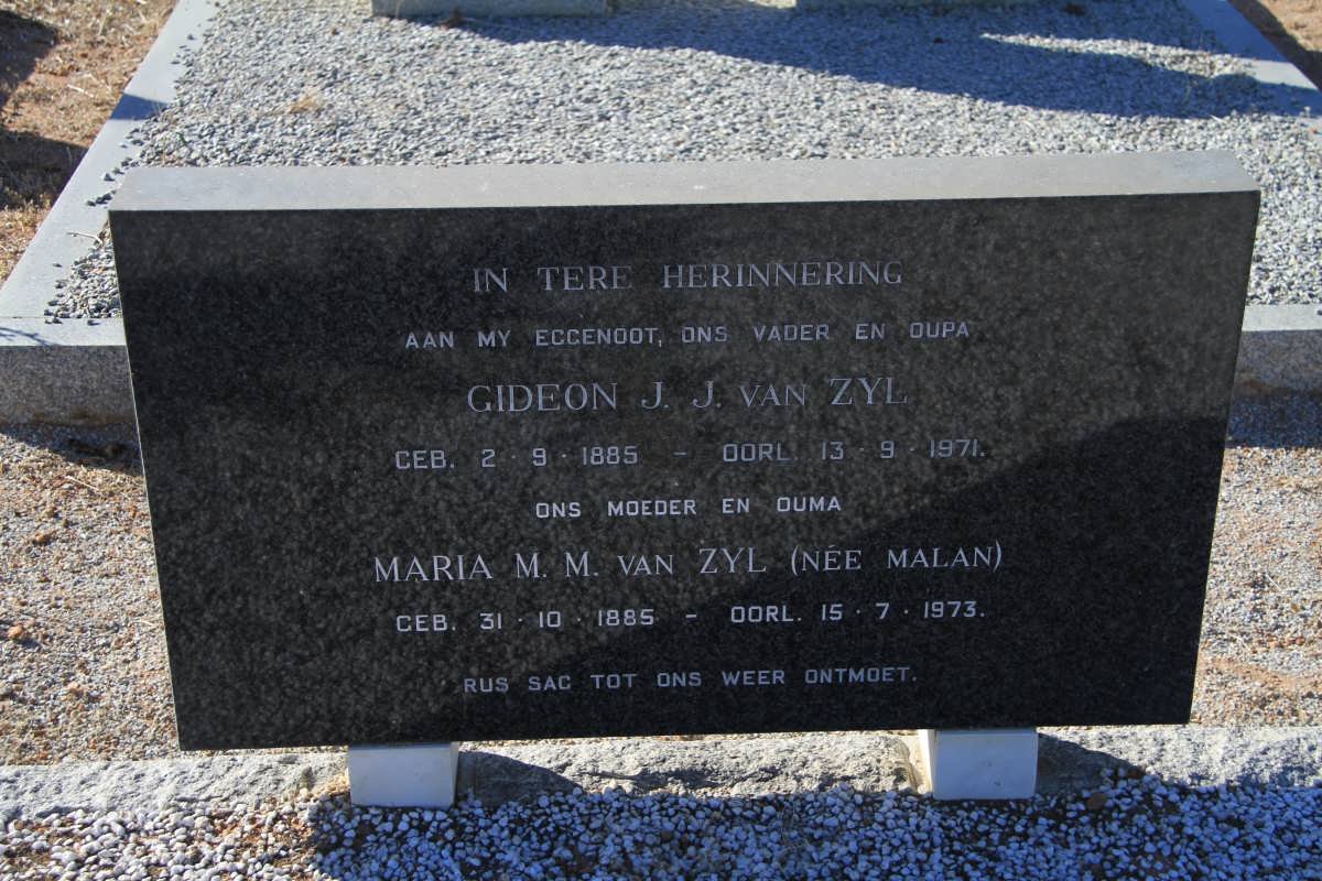 ZYL Gideon J.J., van 1885-1971 &amp; Maria M.M. MALAN 1885-1973