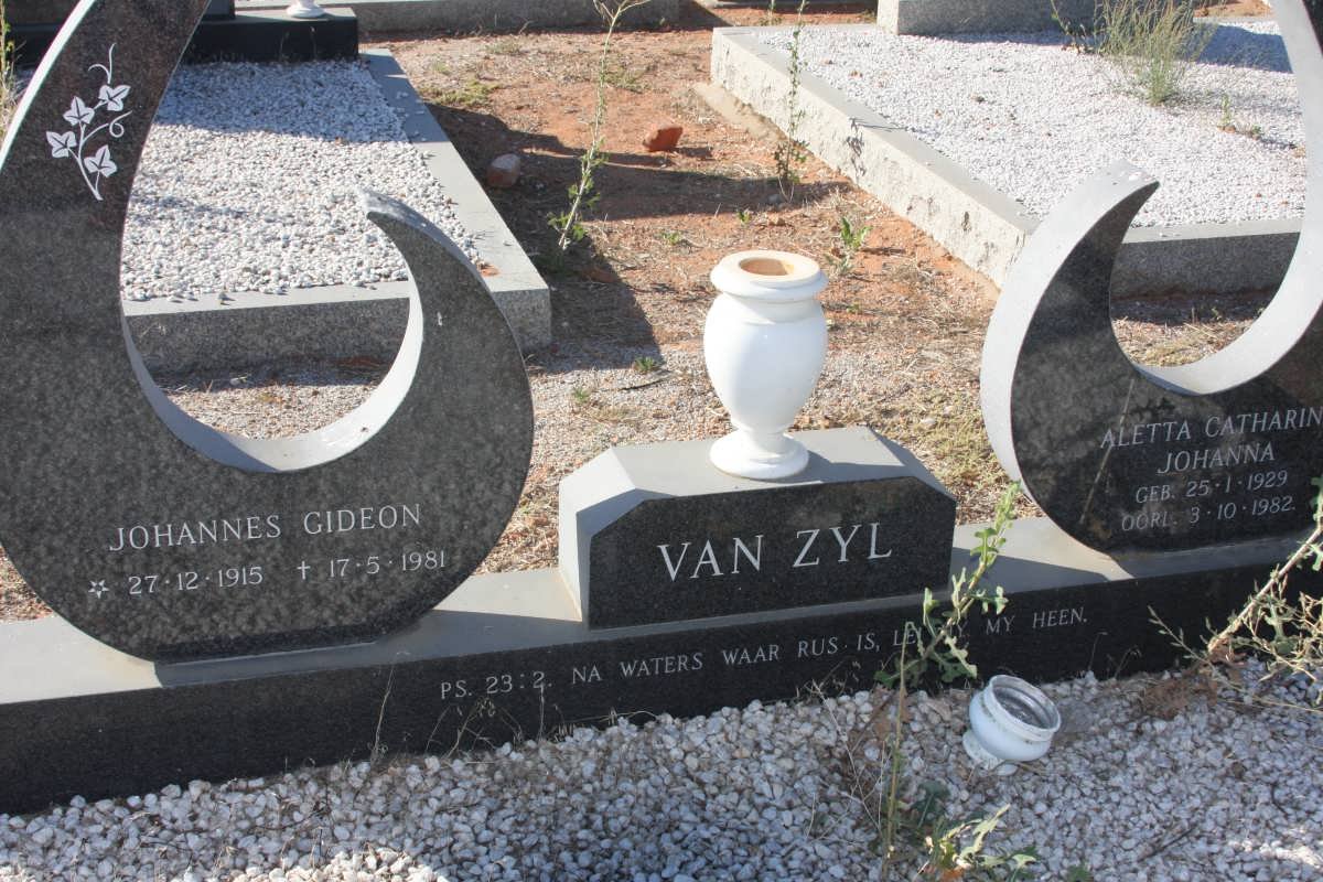 ZYL Johannes Gideon, van 1915-1981 &amp; Aletta Catharina Johanna 1929-1982