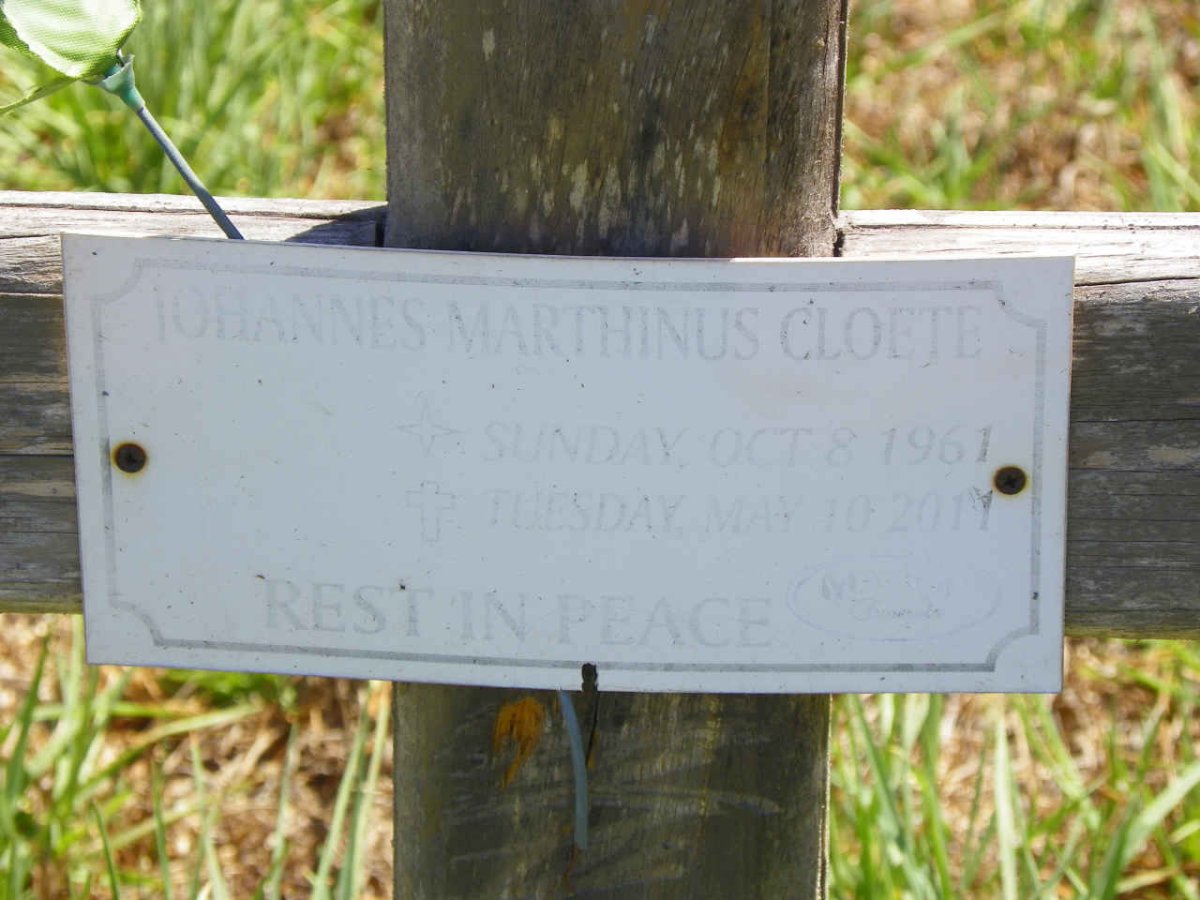 CLOETE Johannes Marthinus 1961-2011