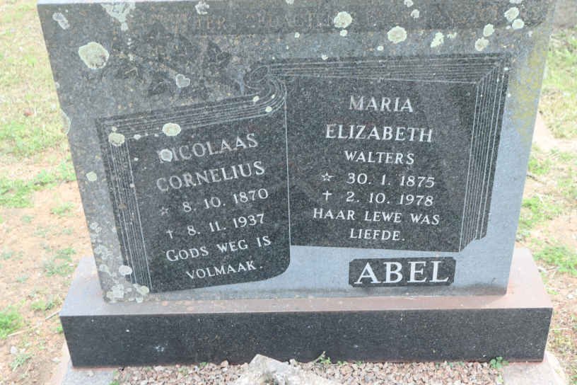 ABEL Nicolaas Cornelius 1870-1937 &amp; Maria Elizabeth WALTERS 1875-1978