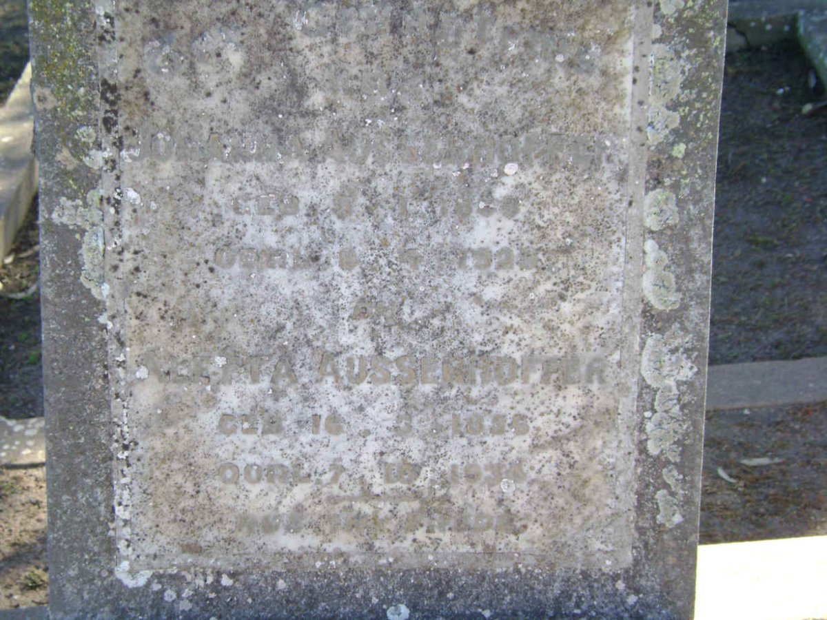 AUSSERHOFFER Johanna 183-192? :: AUSSERHOFFER Aletta 18??-1934