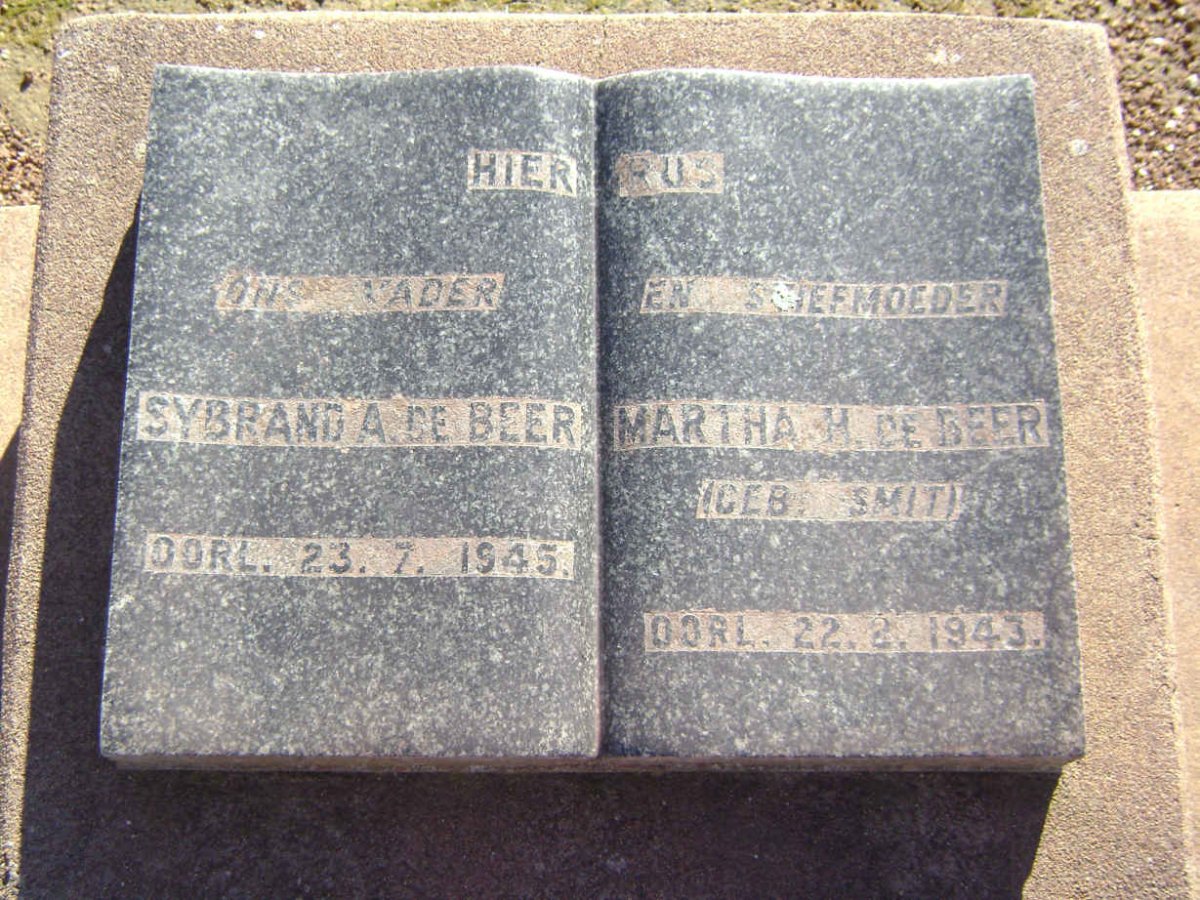 BEER Sybrand A., de  -1945 &amp; Martha M. SMIT  -1943