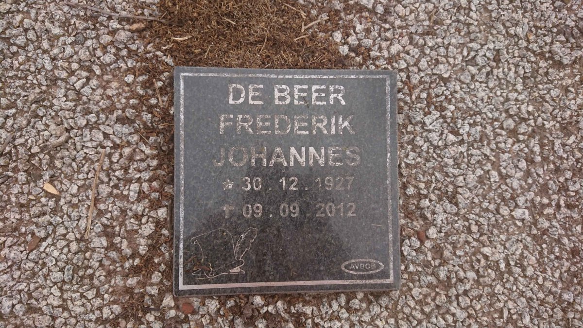 BEER Frederik Johannes, de 1927-2012