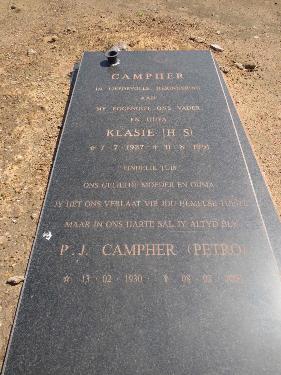 CAMPHER H.S. 1927-1991 &amp; P.J. 1930-2000