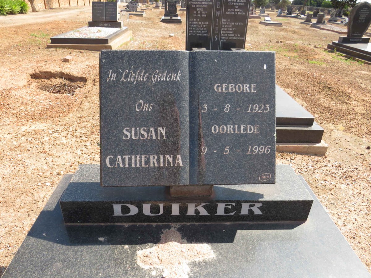 DUIKER Susan Catherina 1923-1996