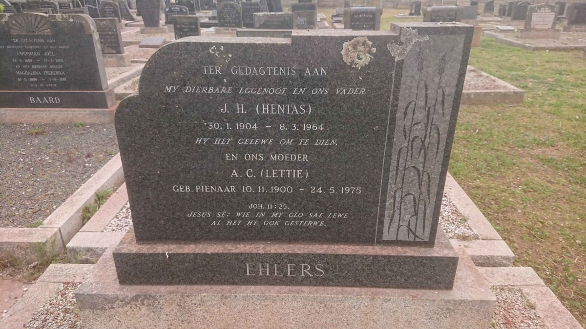 EHLERS J.H. 1904-1964 &amp; A.C. PIENAAR 1900-1975