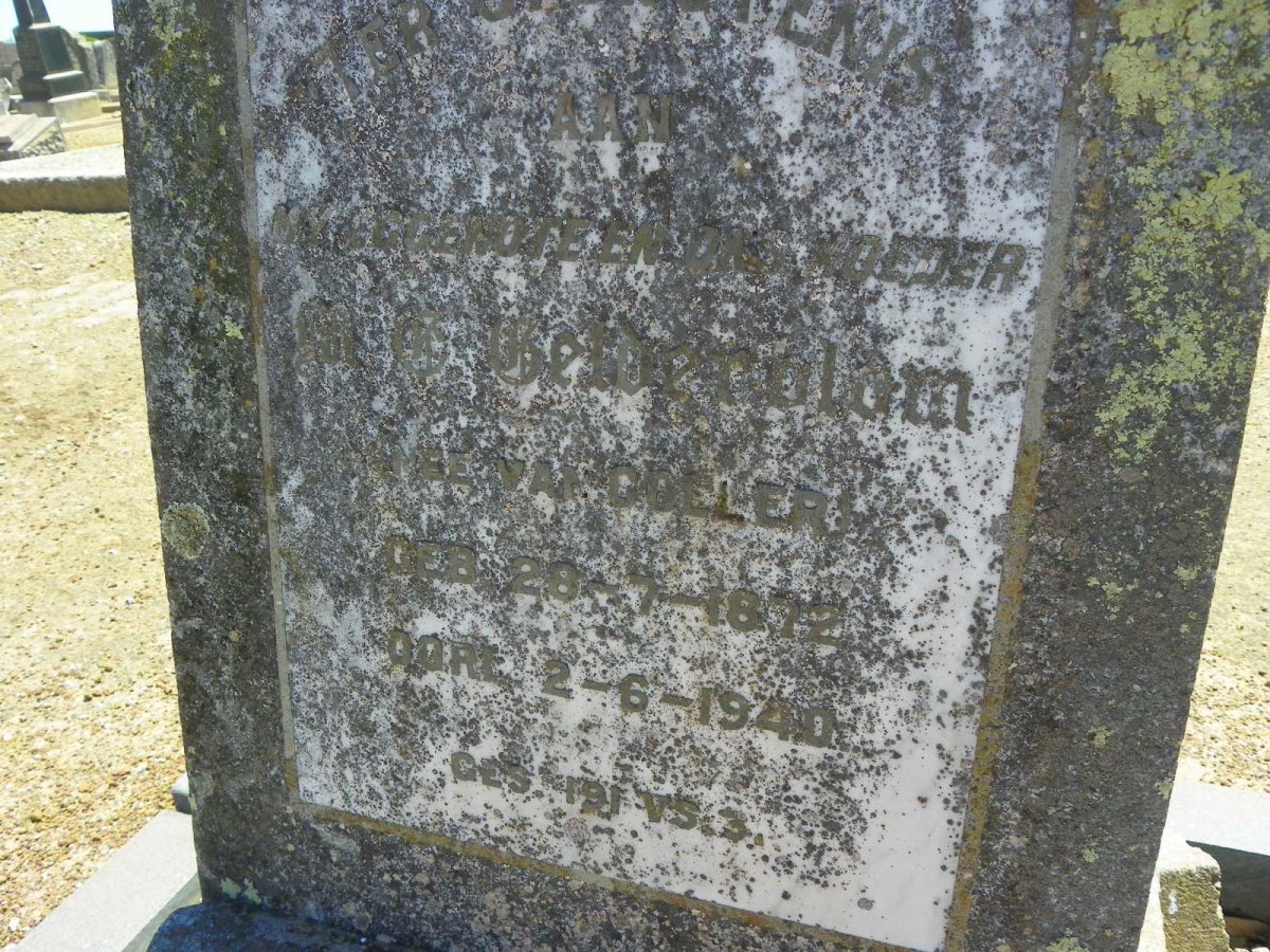GELDERBLOM M.C. nee VAN COLLER 1872-1940